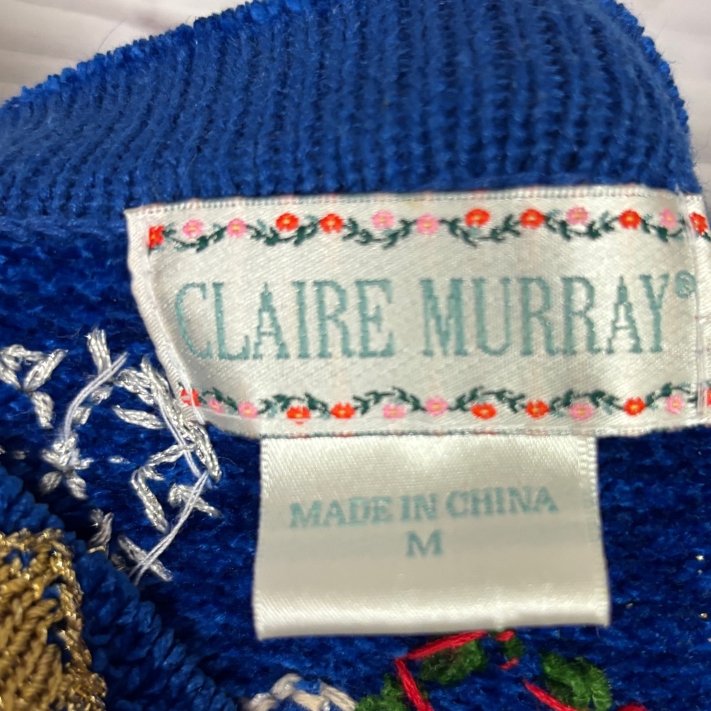 Vintage Claire Murray 80’s Stunning Christmas Sweater Hand Knit Embroidered - Picture 14 of 16